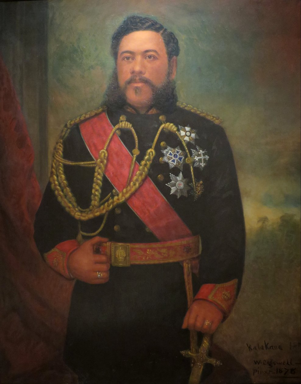 Portræt af kong Kalakaua af William F. Cogswell