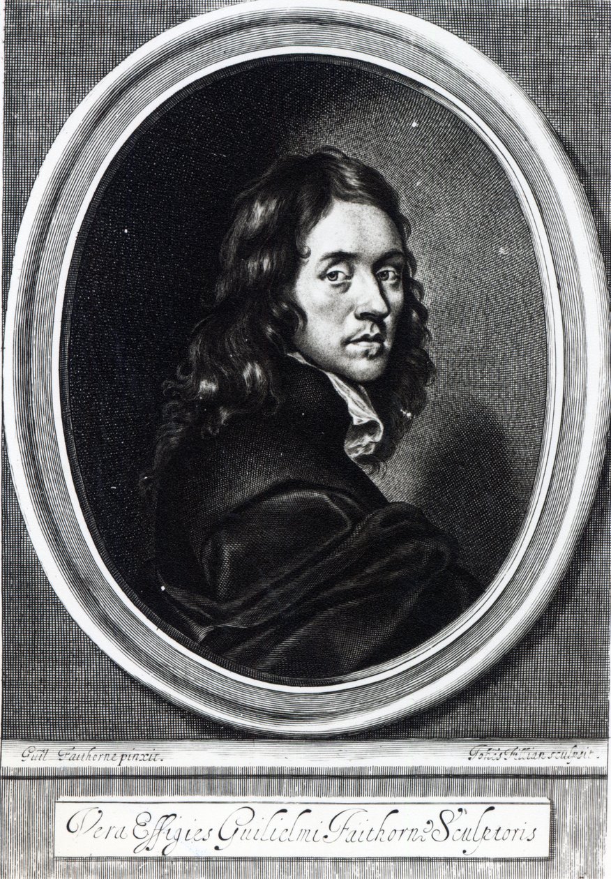Selvportræt, indgraveret af John Fillian (fl.1658-80), c.1658-70 af William Faithorne