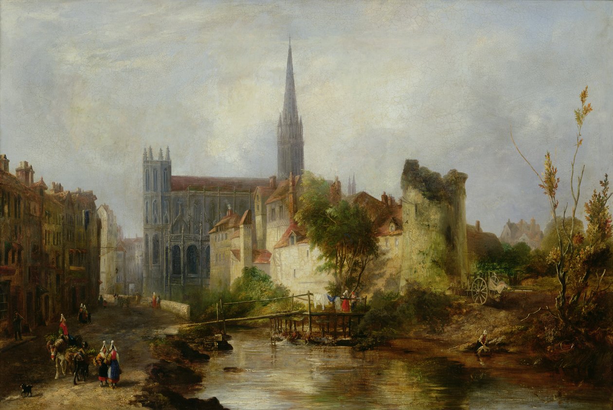 Udsigt over St. Peter-kirken, Caen, 1841 af William Fowler