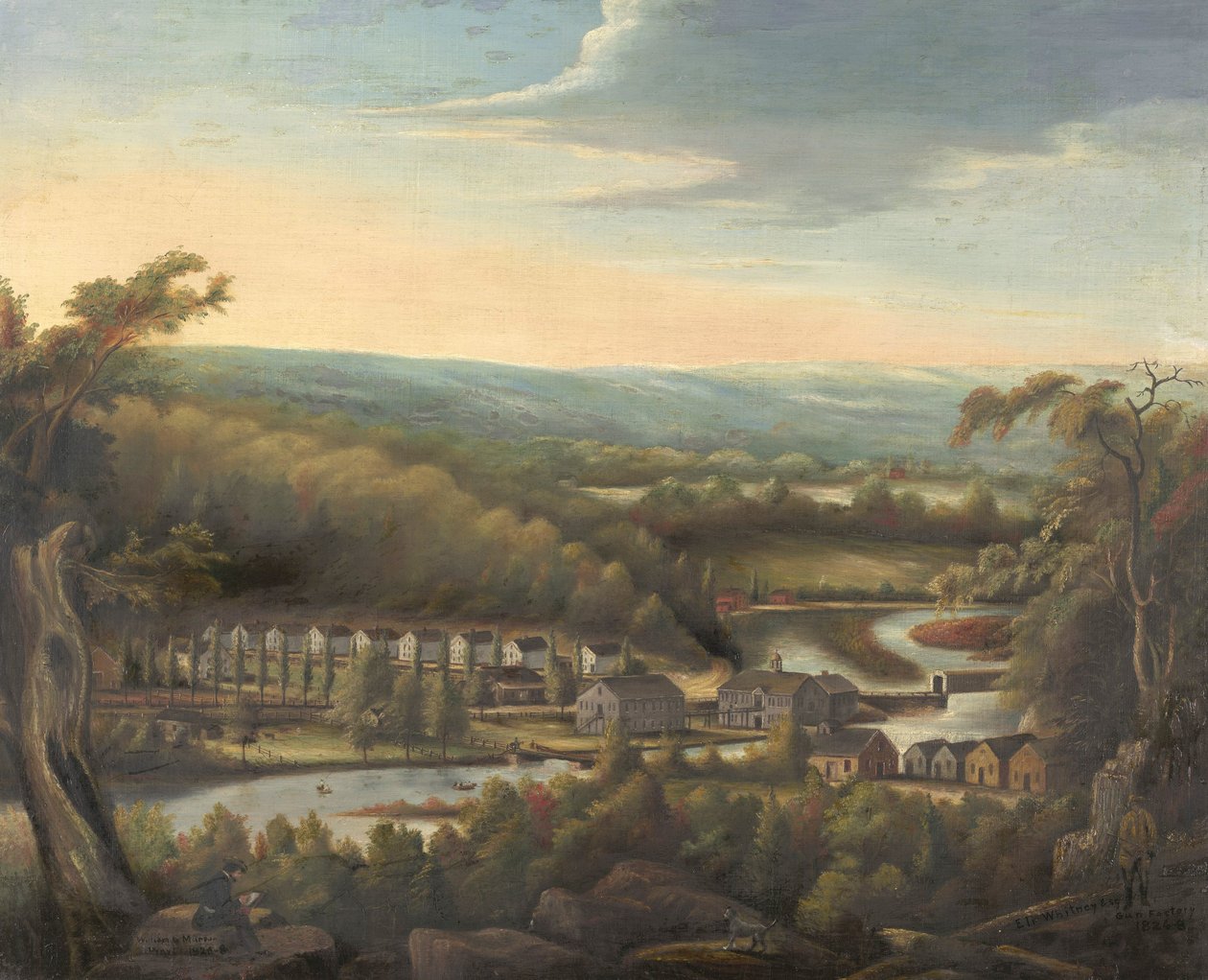 Eli Whitney Gun Factory, ca. 1826-8 af William Giles Munson