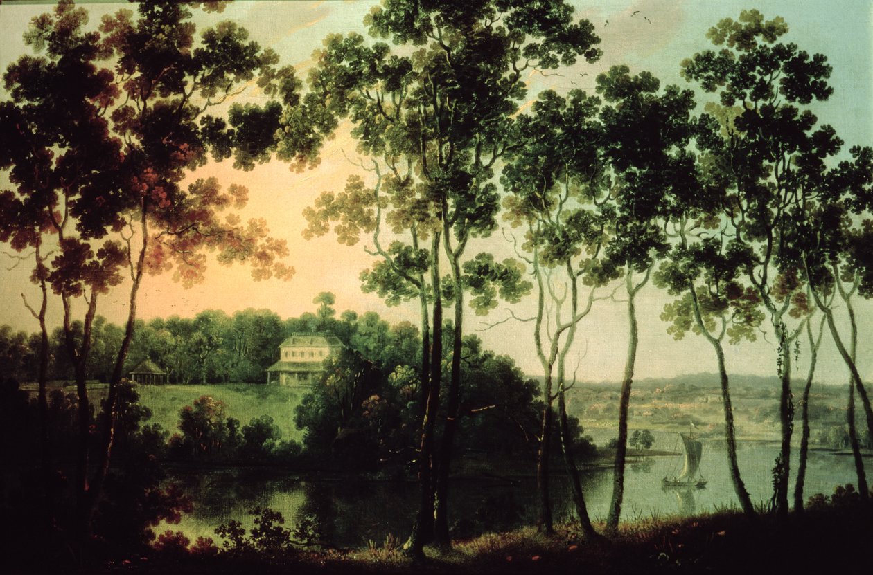Fairmount og Schuylkill River, 1800 af William Groombridge