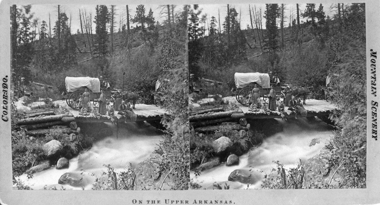 På den øvre del af Arkansas, ca. 1870 (stereografi) af William Gunnison Chamberlain