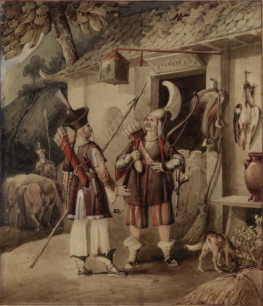 Kinesiske tartarer i deres krigsdragter af William Heath