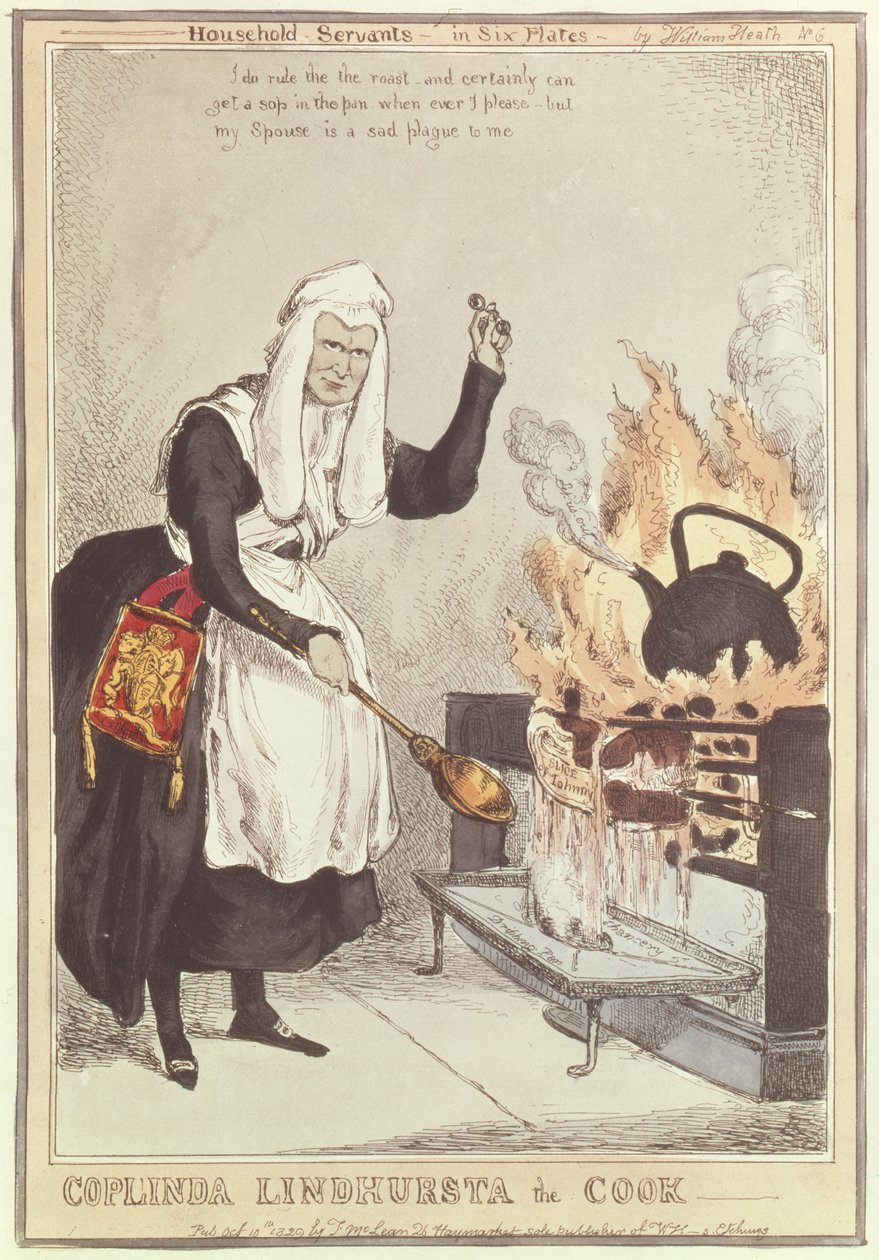 Coplinda Lindhursta the Cook, nr. 6 fra serien Household Servants, udgivet i 1829 af William Heath