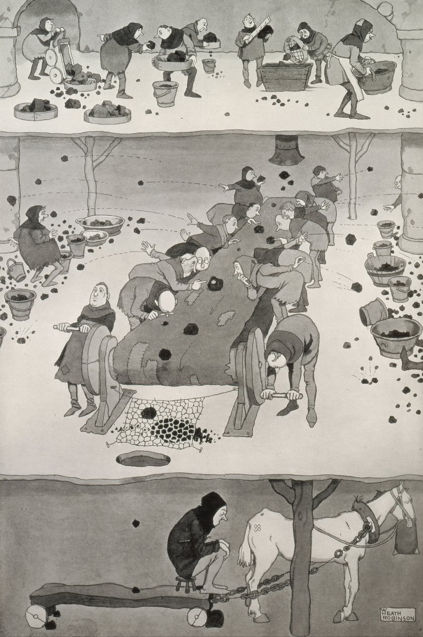 Afskærmning og plukning, ca.1930 af William Heath Robinson