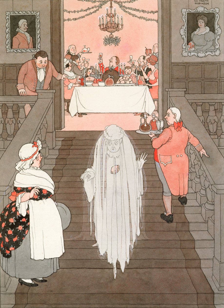 The Ghost and the Mince Pie, 1941 (pen & blæk og wc) af William Heath Robinson