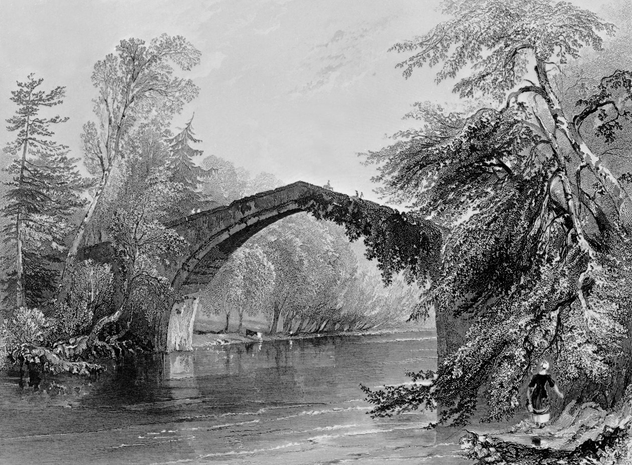 Bridge of Doon, graveret af G. K. Richardson af William Henry Bartlett