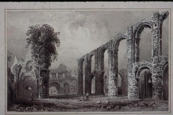 St. Botolphs Priory, Colchester, Essex af William Henry Bartlett