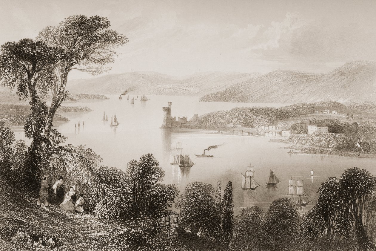 Cork River fra under Glanmire Road, County Cork, Irland, fra 