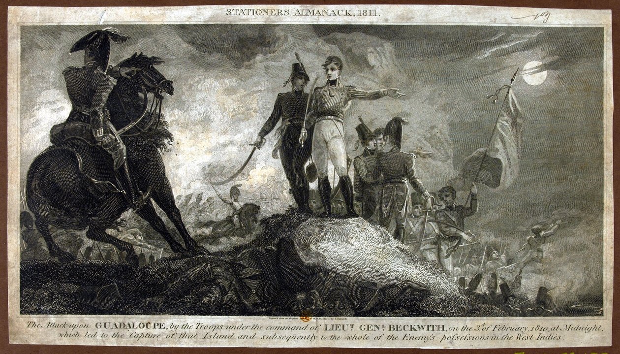 Angrebet på Guadeloupe af tropperne under generalmajor Beckwiths kommando den 3. februar 1810 ved midnat, fra "The Stationer