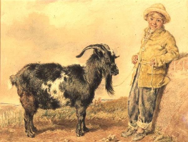 Dreng og ged, 1836 (wc) af William Henry Hunt