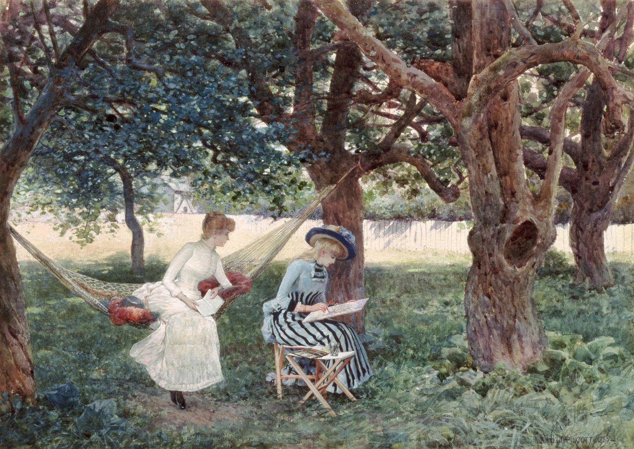 Summer Afternoon, Morris, Connecticut, 1885 (wc på papir) af William Henry Lippincott