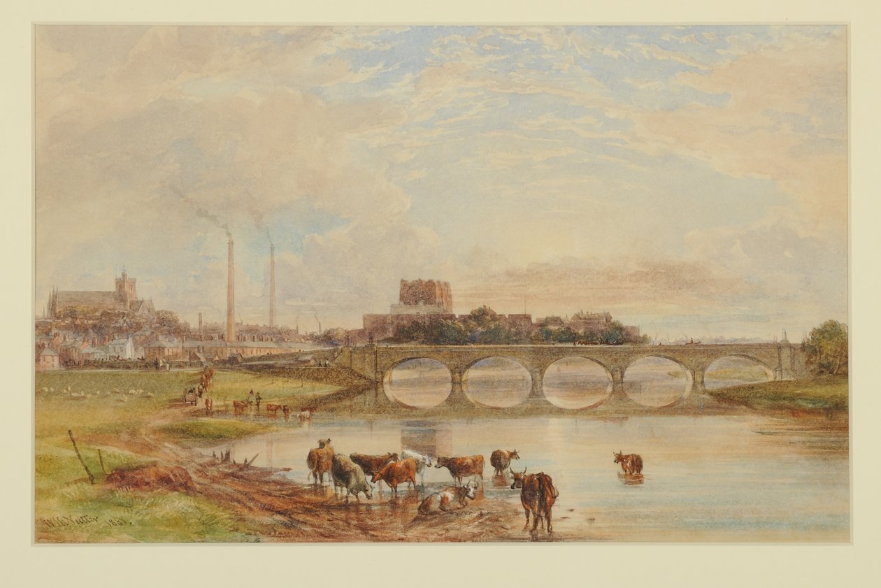 Carlisle from the Sands, 1868 (wc på papir) af William Henry Nutter
