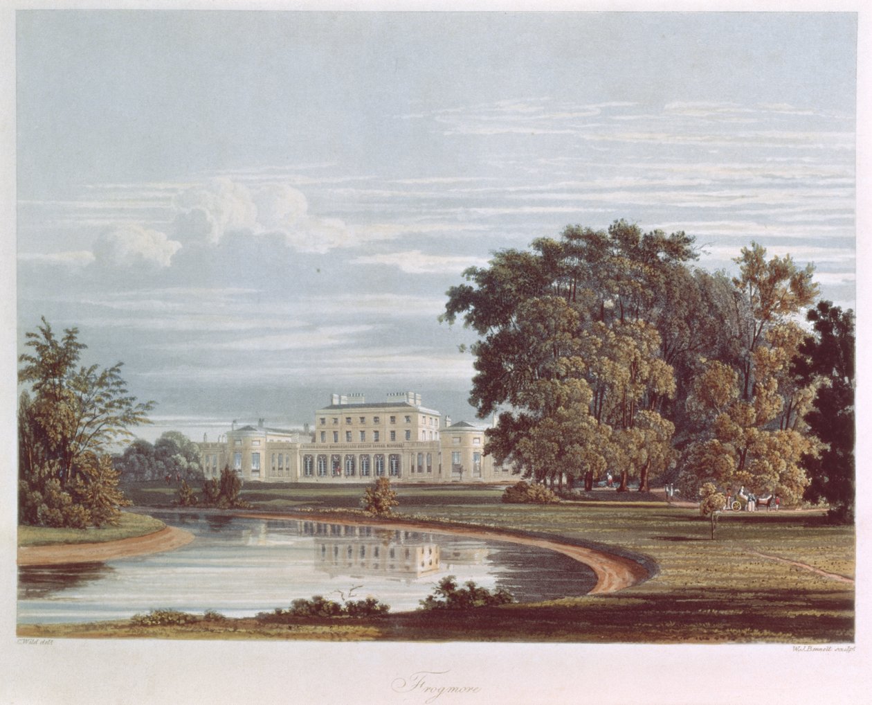 Frogmore, Windsor fra Pynes Royal Residences, 1818 (akvatint) af William Henry Pyne