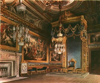 Kongens audienssal, Windsor Castle fra Pynes Royal Residences, 1818 af William Henry Pyne