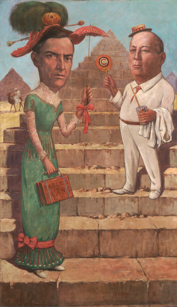 Karikatur af George Ade og Orson Collins Wells, 1912 9olie på lærred) af William Herman Schmedtgen
