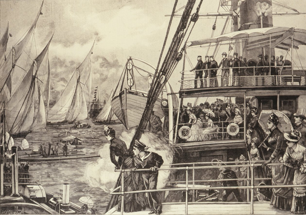 Prinsen af Wales starter Jubilee Yacht Race, fra The Illustrated London News, 25. juni 1887 af William Heysham after Overend