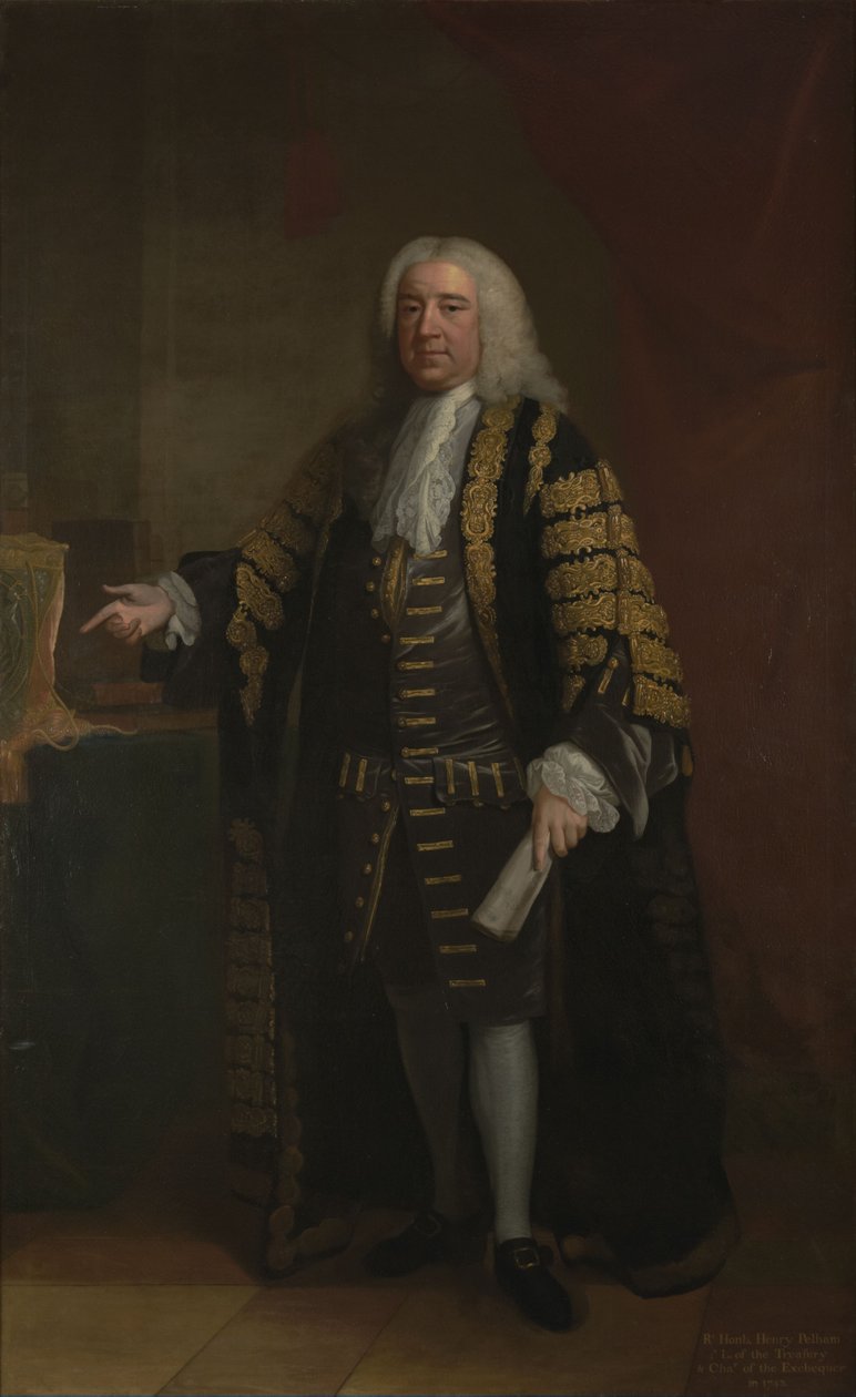 Portræt af Henry Pelham, britisk premierminister (1694-1754) af William Hoare