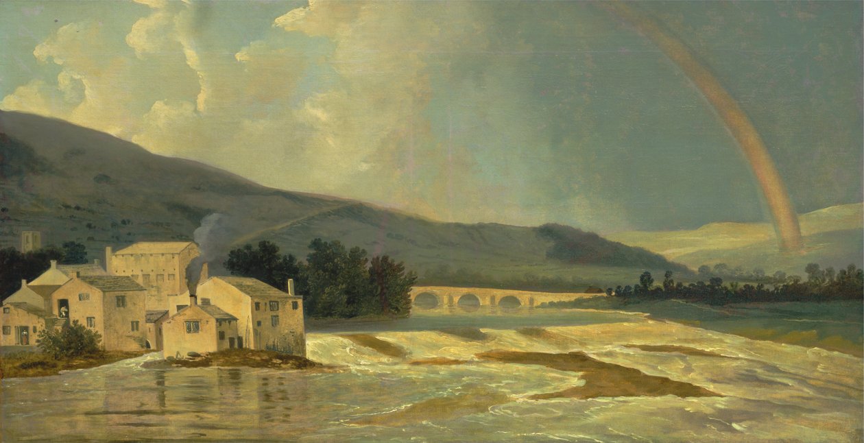 Otley Bridge ved floden Wharfe af William Hodges