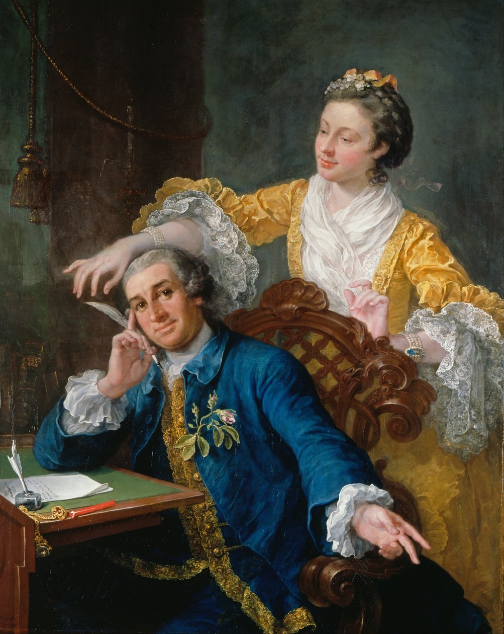 David Garrick (1717-79) med sin kone Eva-Maria Veigel, La Violette eller Violetti (1725 af William Hogarth