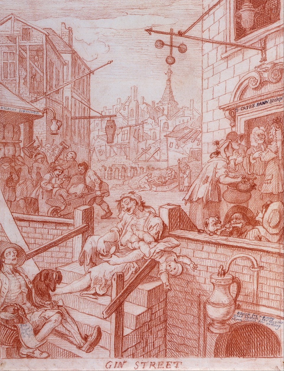 Gin Street af William Hogarth