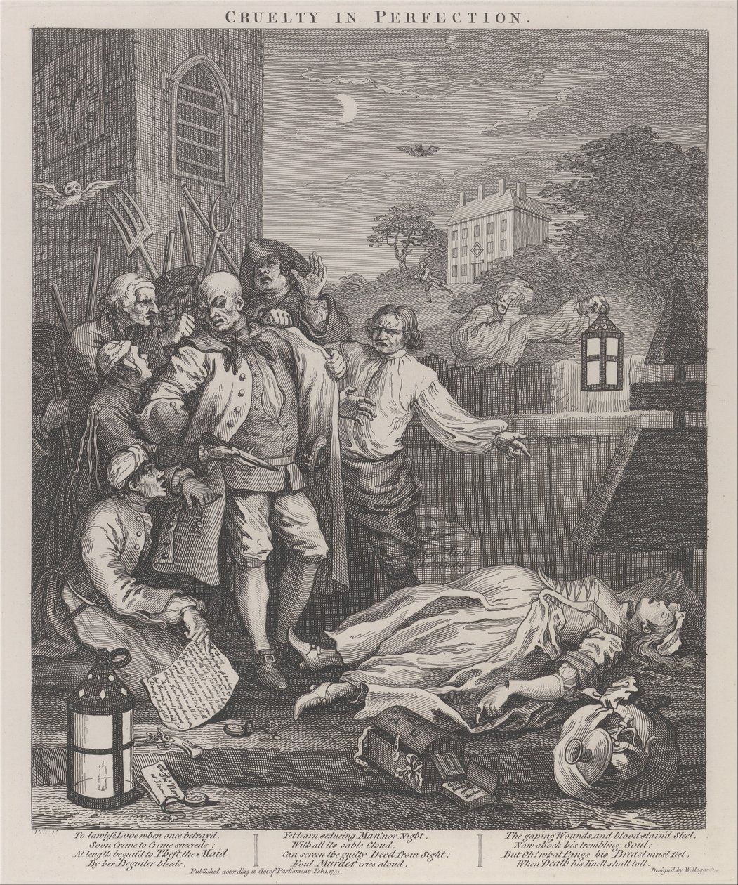 Den tredje fase af grusomhed- grusomhed i perfektion af William Hogarth