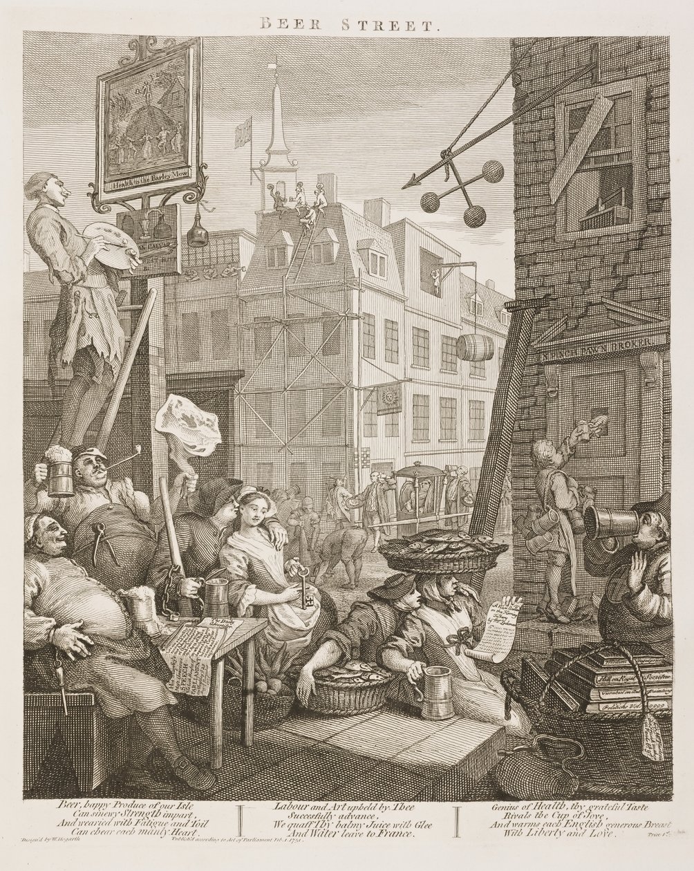 William Hogarths Beer Street af William Hogarth
