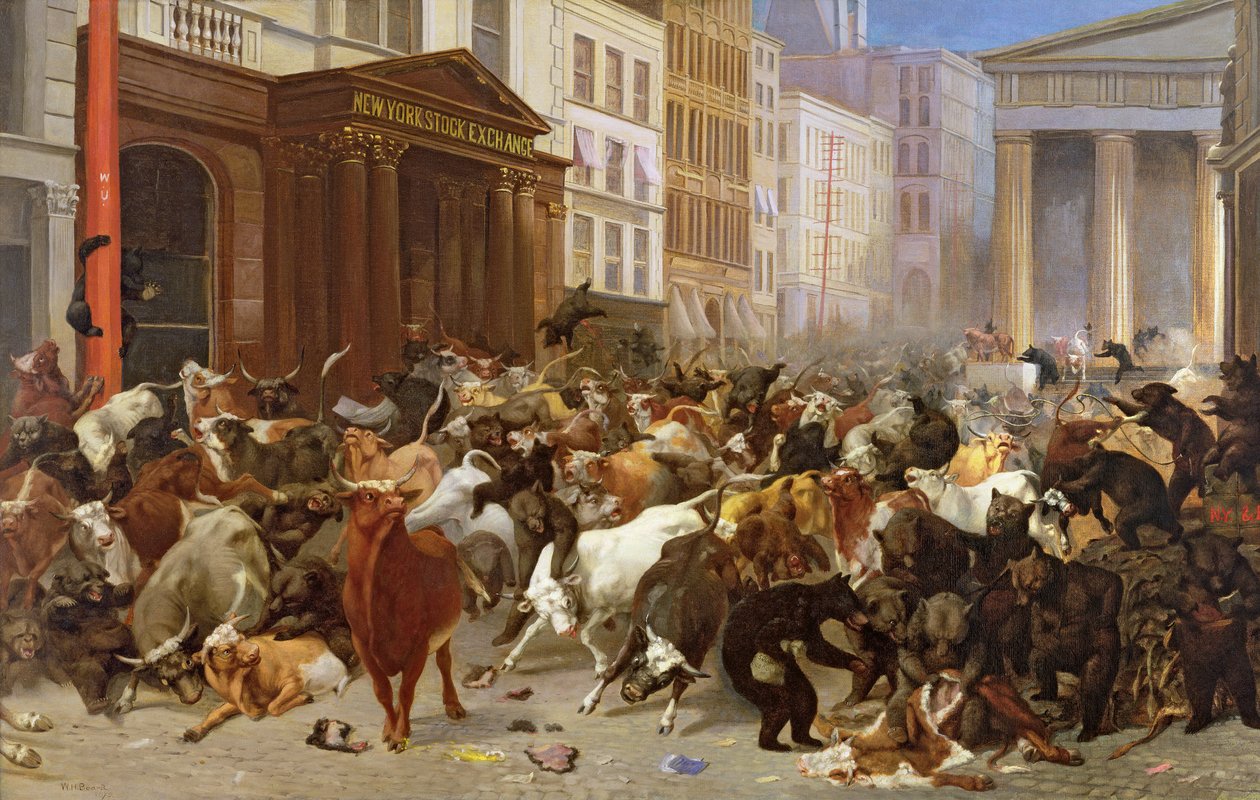 Tyrene og bjørnene på markedet, 1879 af William Holbrook Beard