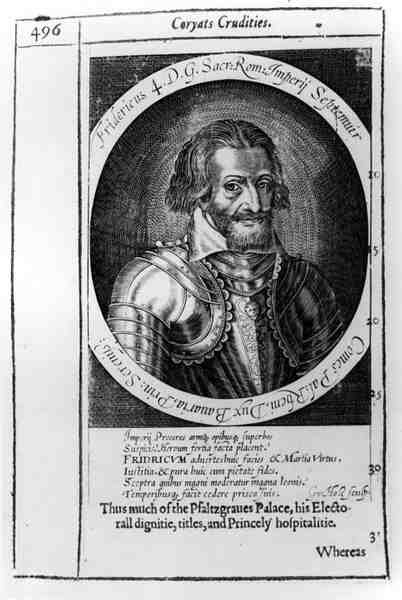 Portræt af Frederik IV (1415-1493), den hellige romerske kejser, bogillustration fra Coryats Crudities af William Hole