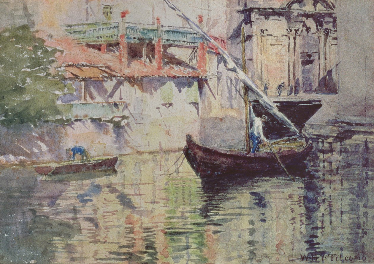 A Side Canal, Venedig (wc på papir) af William Holt Yates Titcomb