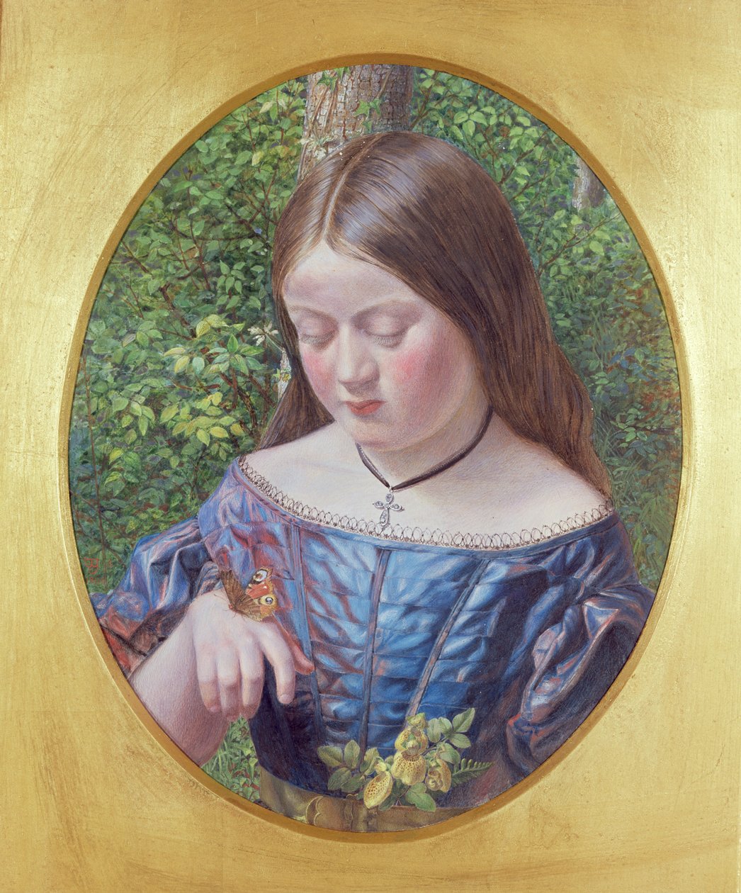 Pige med en sommerfugl af William J. Webbe or Webb