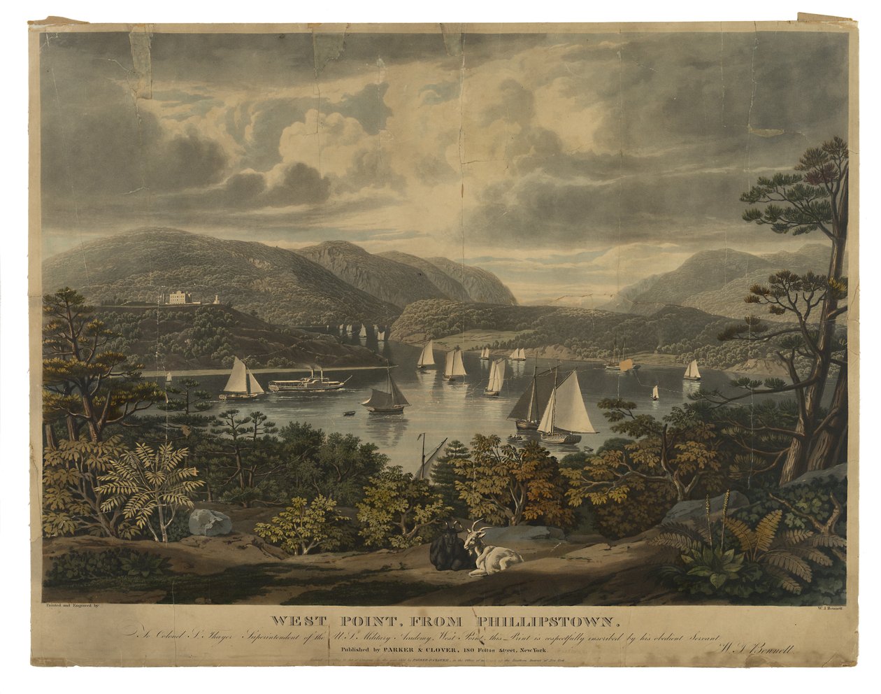 West Point, fra Phillipstown, udateret af William James Bennett