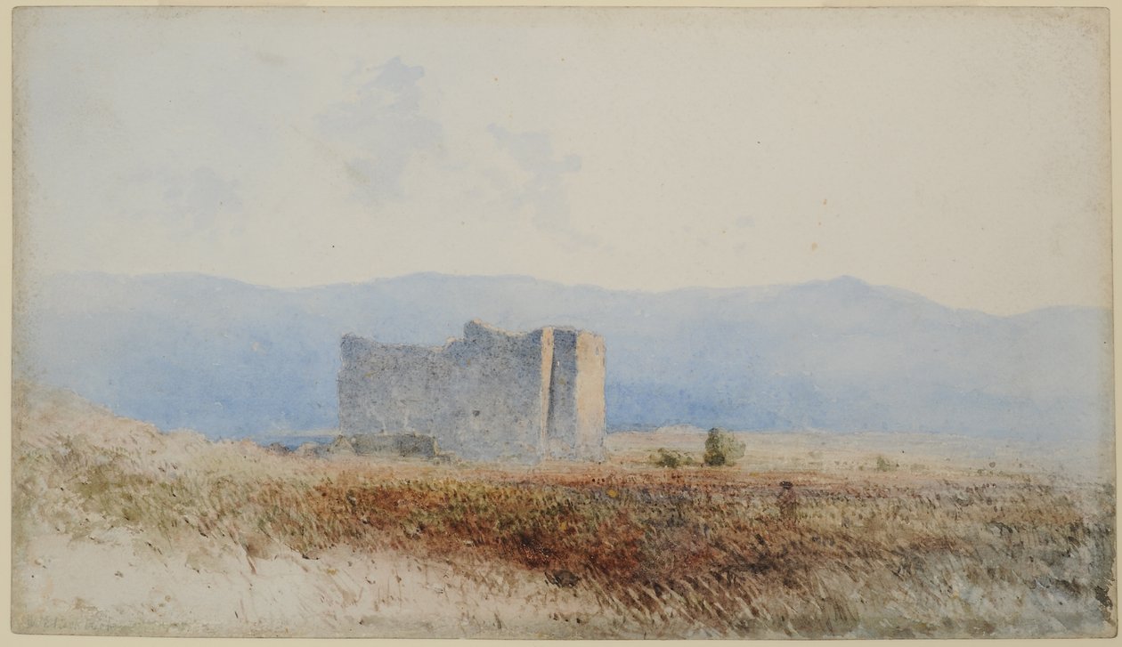 Buits Castle, nær Bewcastle, 1840-58 (wc på papir) af William James Blacklock