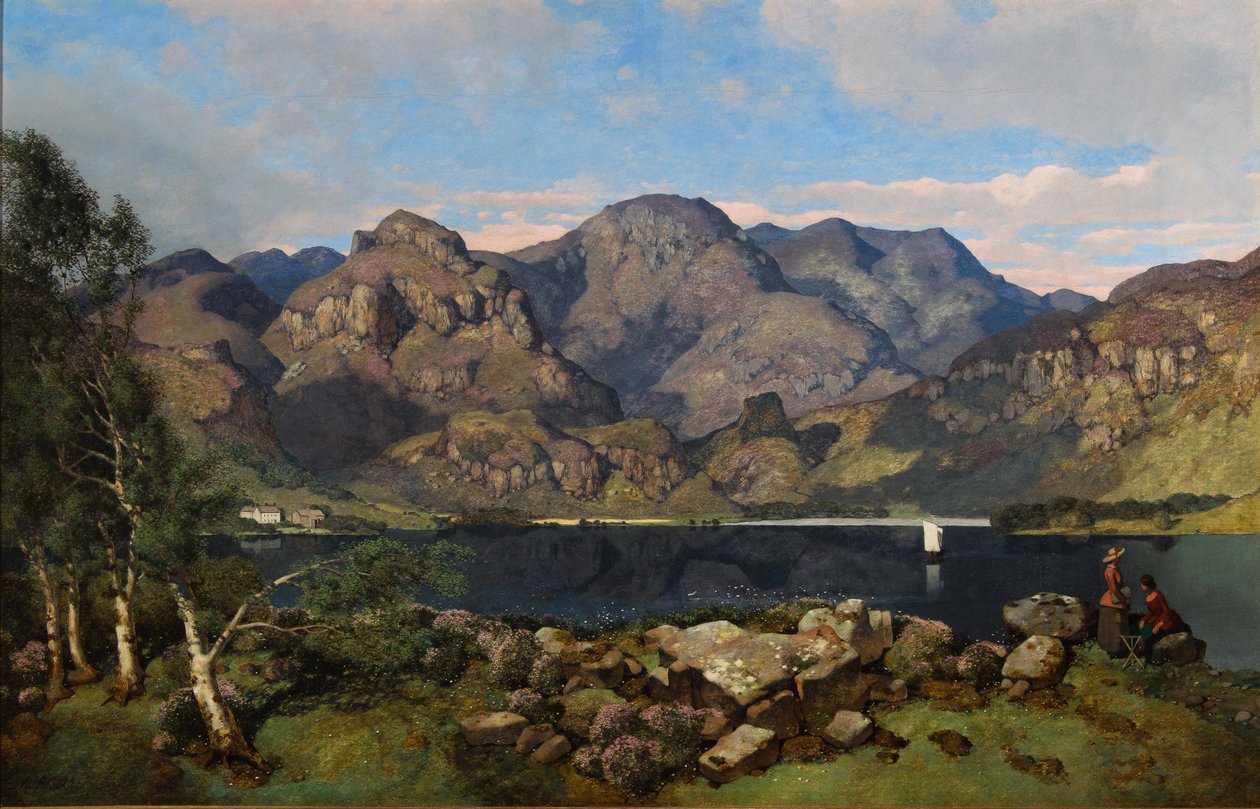 Derwentwater ser mod Borrowdale, 1855 af William James Blacklock