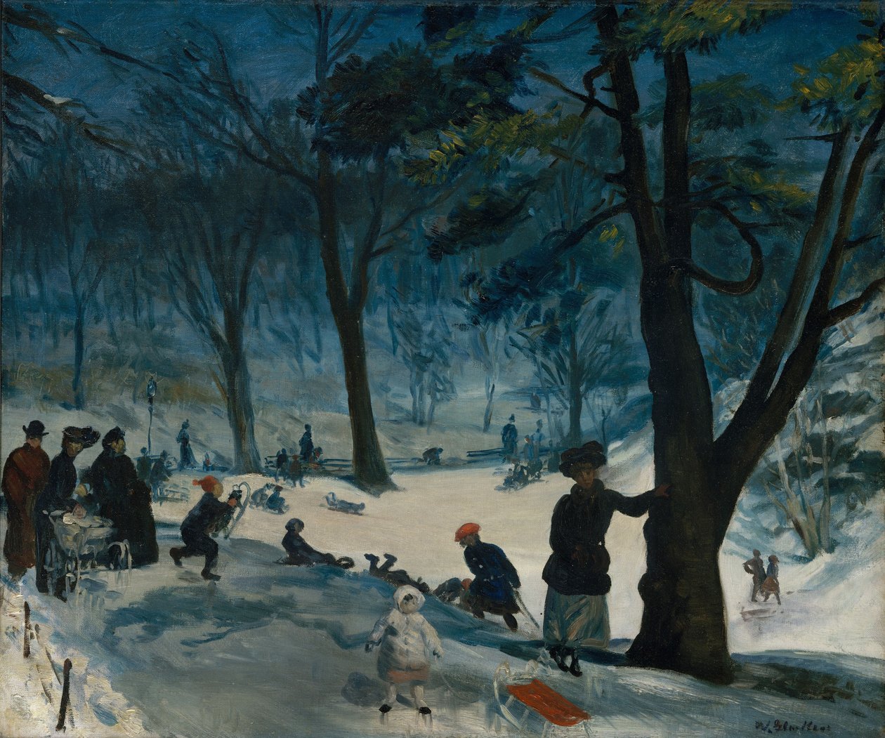 Central Park, vinter, ca. 1905 af William James Glackens