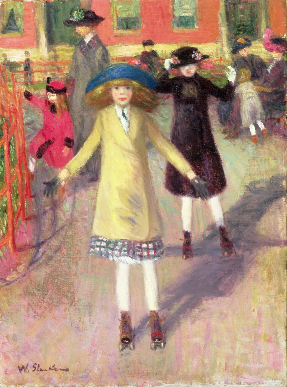 Børn rulleskøjteløb, ca. 1918-21 af William James Glackens