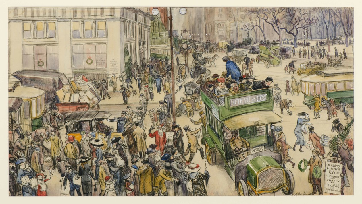 Julekøbmænd, Madison Square af William James Glackens