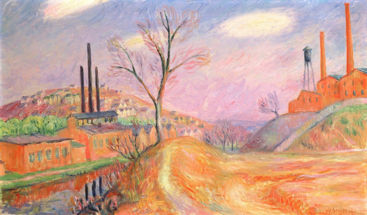 Fabrikker i et Landskab af William James Glackens