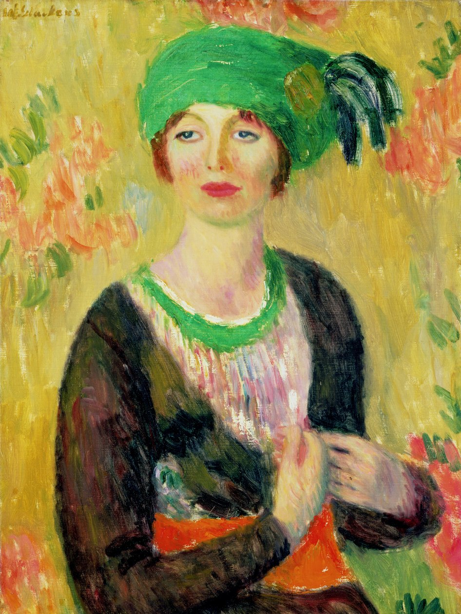 Pige med grøn turban af William James Glackens