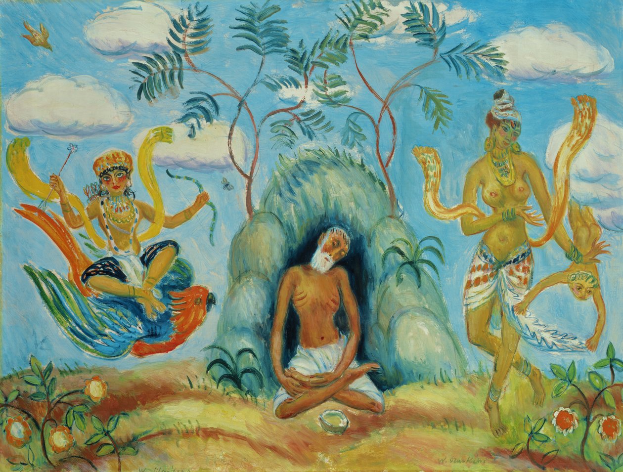 Krishna og tåbelige jomfruer af William James Glackens