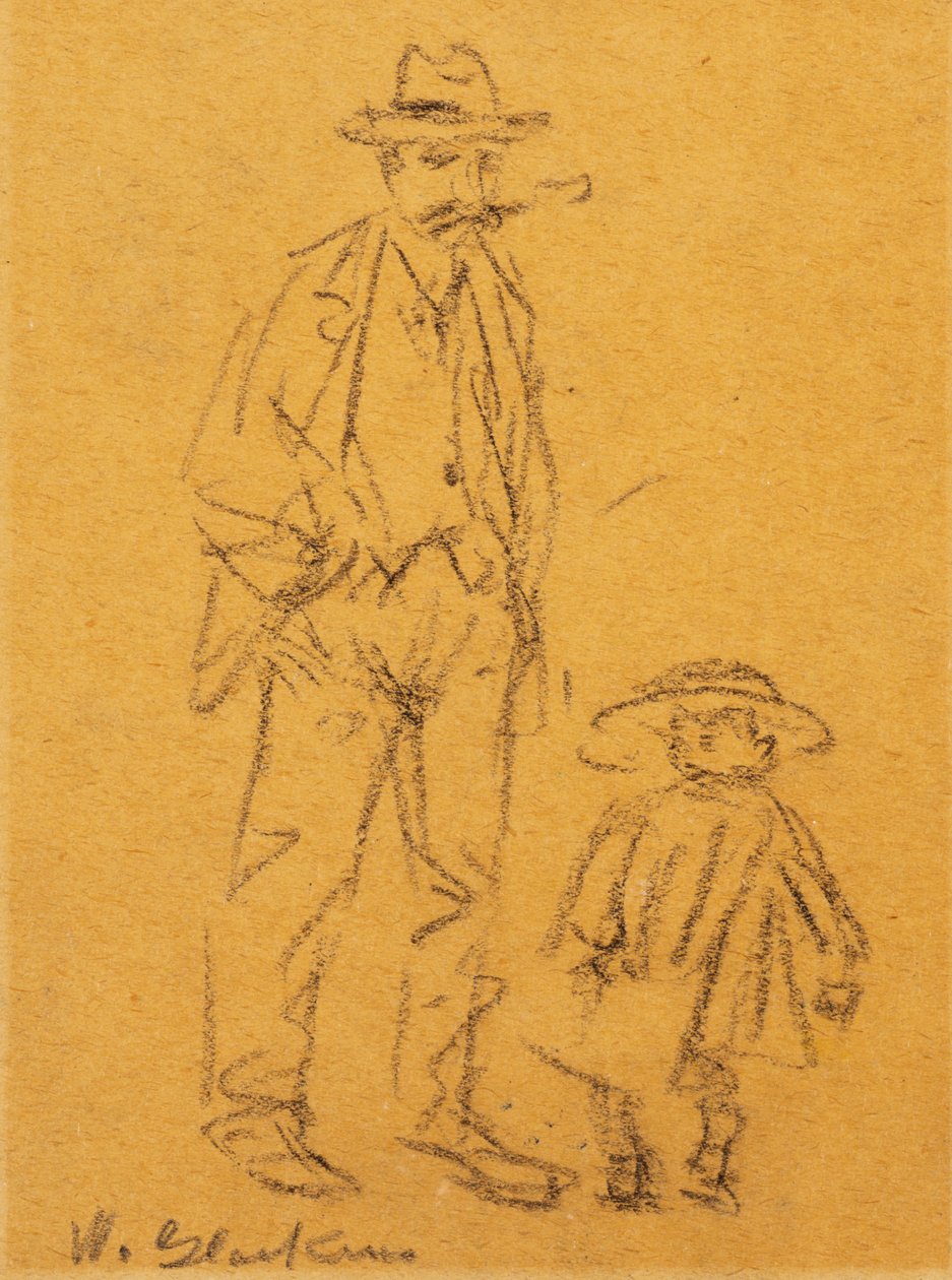 Mand med barn af William James Glackens