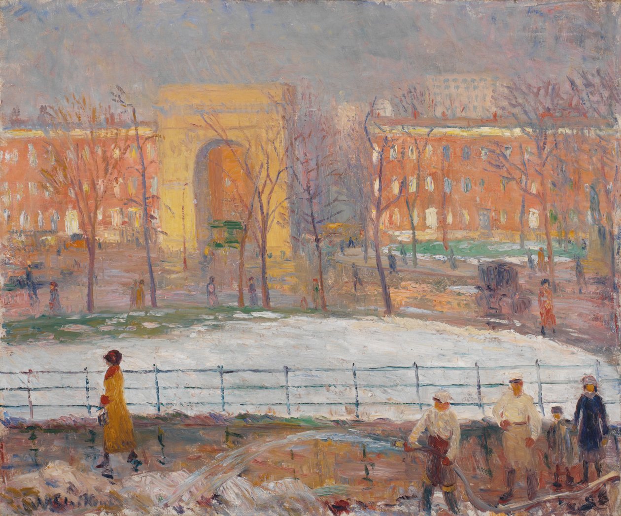 Street Cleaner, Washington Square af William James Glackens