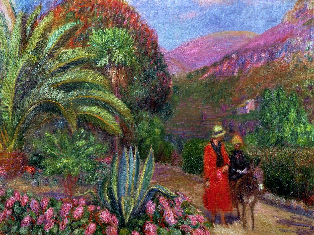 Kvinde med barn på et æsel, ca. 1925 af William James Glackens