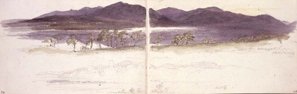 Solnedgang fra Wordsworths Seat, Brantwood af William James Linton
