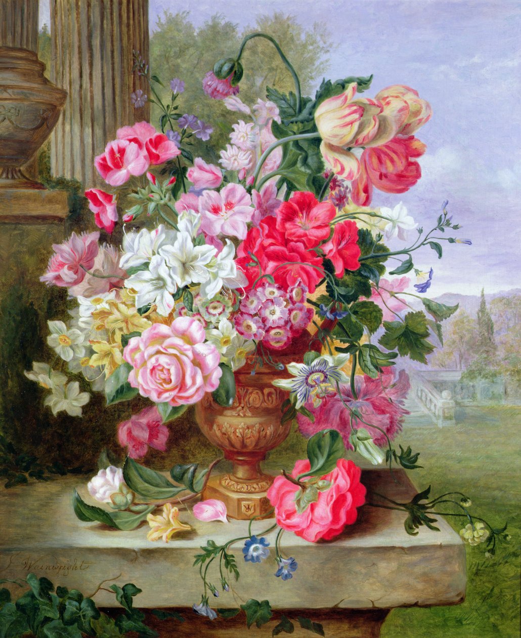 Stilleben af blomster af John Wainwright