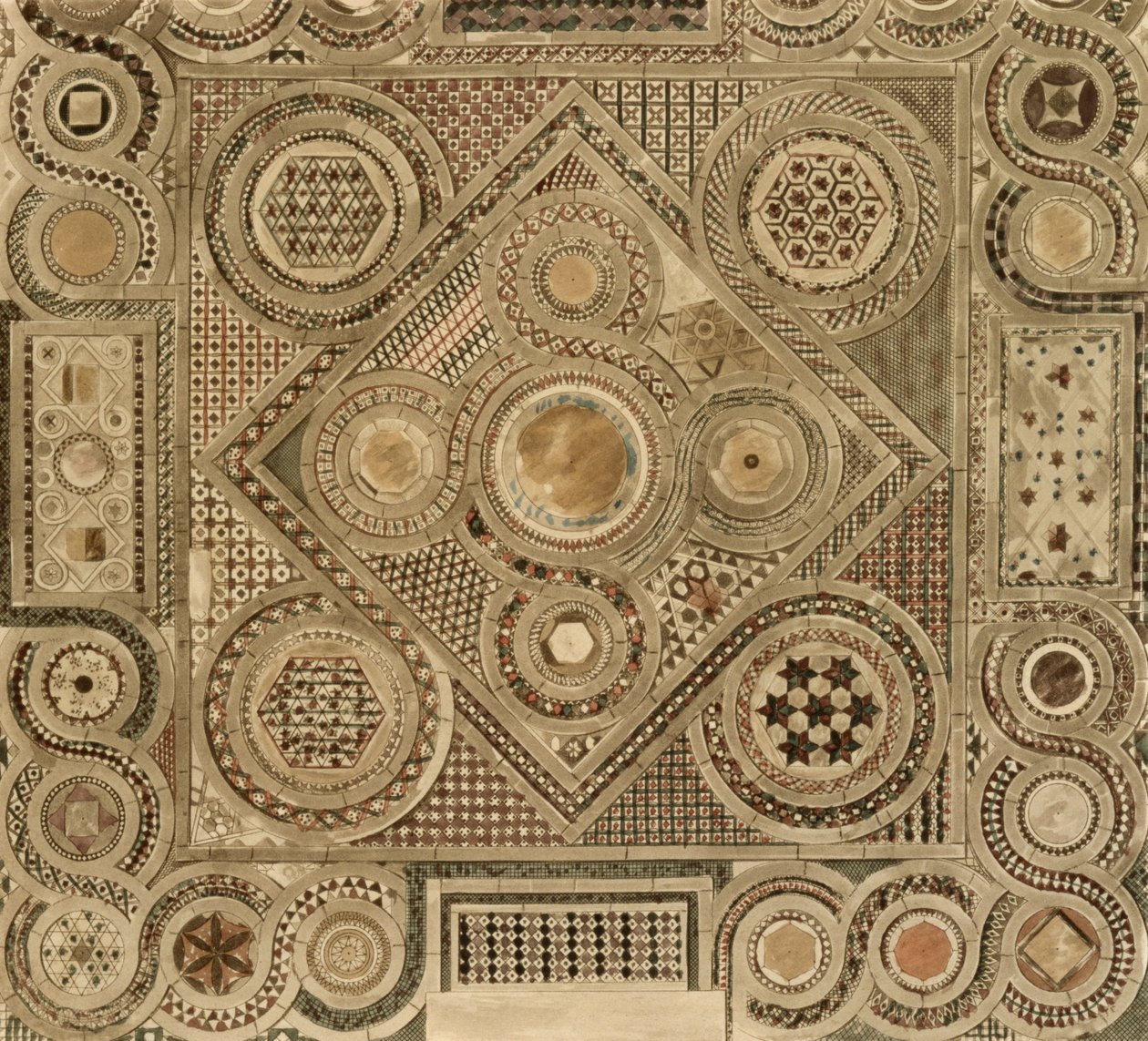 Mosaic Pavement Before the Alter, plade A fra 