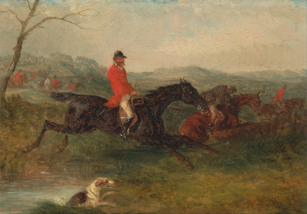 Foxhunting- Rydning af en bæk af William Joseph Shayer