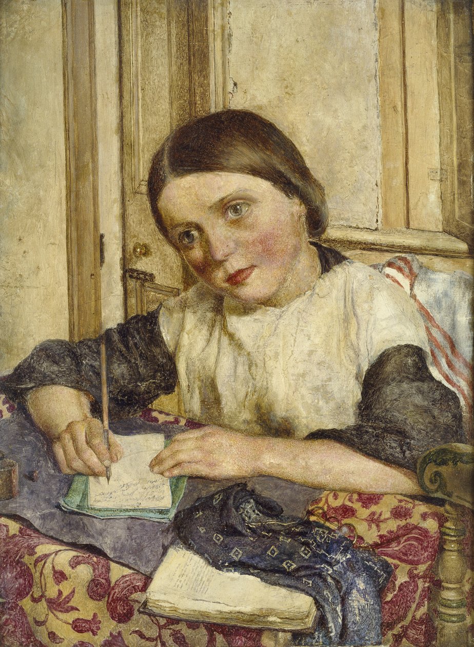 Gaslight, 1854 (olie over grafit på panel, monteret som tegning) af William Lee