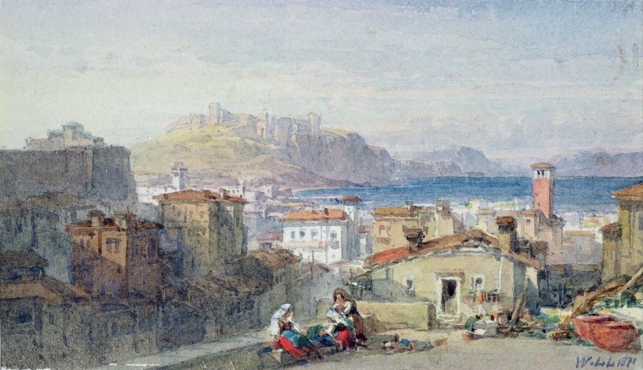 Napoli, 1800-tallet; akvarel; af William Leighton Leitch
