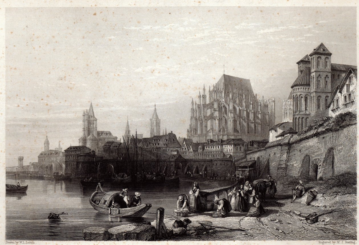 Byen Köln, graveret af M.J. Sterling af William Leighton Leitch